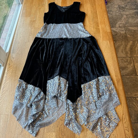 Sheraz Anwar Embellished Dress Velvet Sequin - Picture 1 of 10